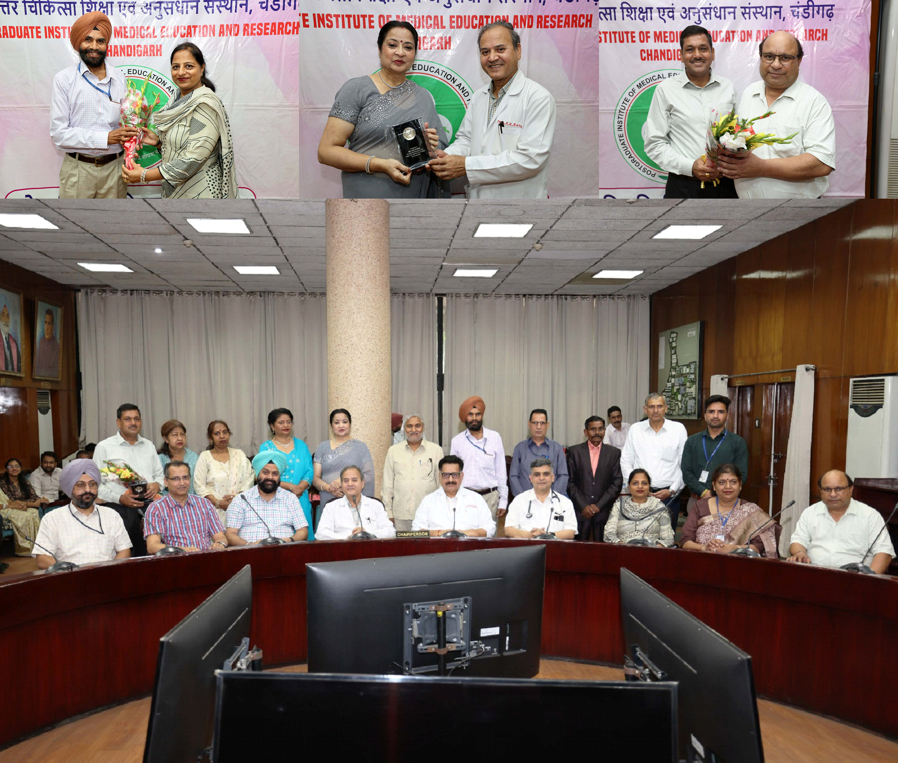 Prof. RK Ratho, Dean(Academics), PGIMER honored 10 officers/officials on their superannuation today